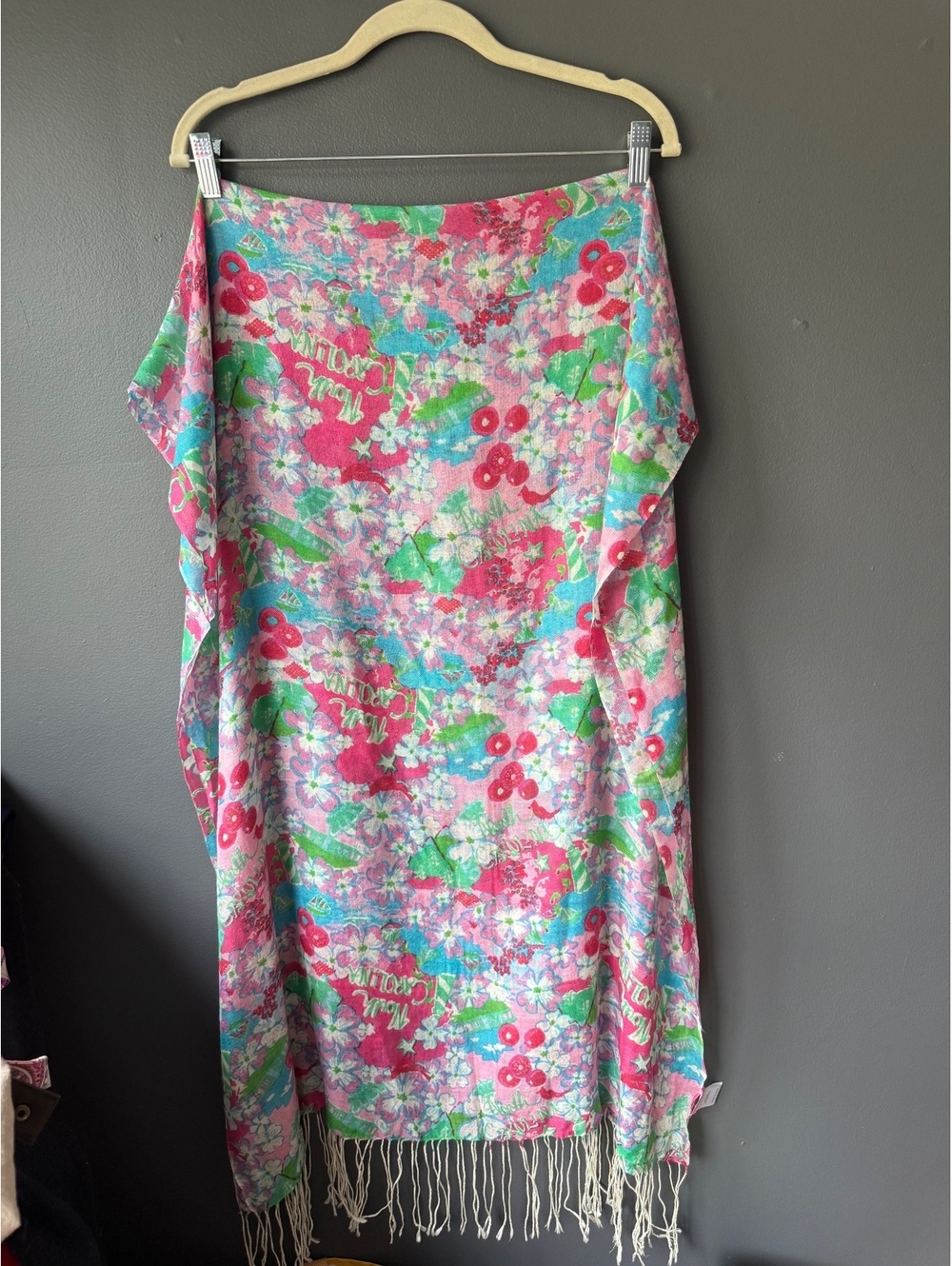 Lilly Pulitzer Floral Silk Cashmere Shawl Wrap
